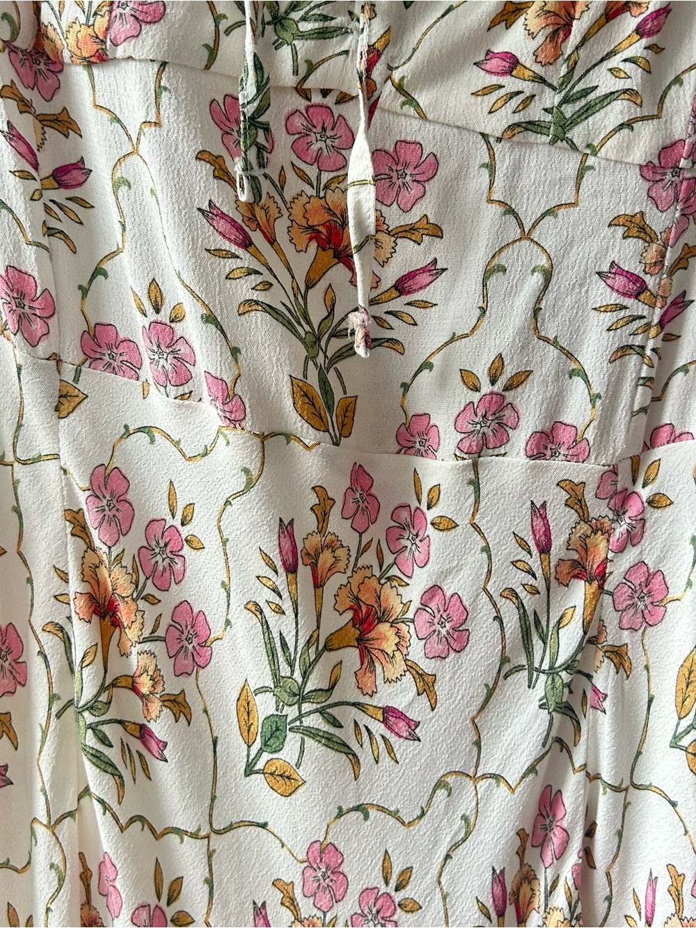 FAVORITE DAUGHTER The One That Got Away Floral Slipdress in White Floral Mosaic - Picture 6 of 11